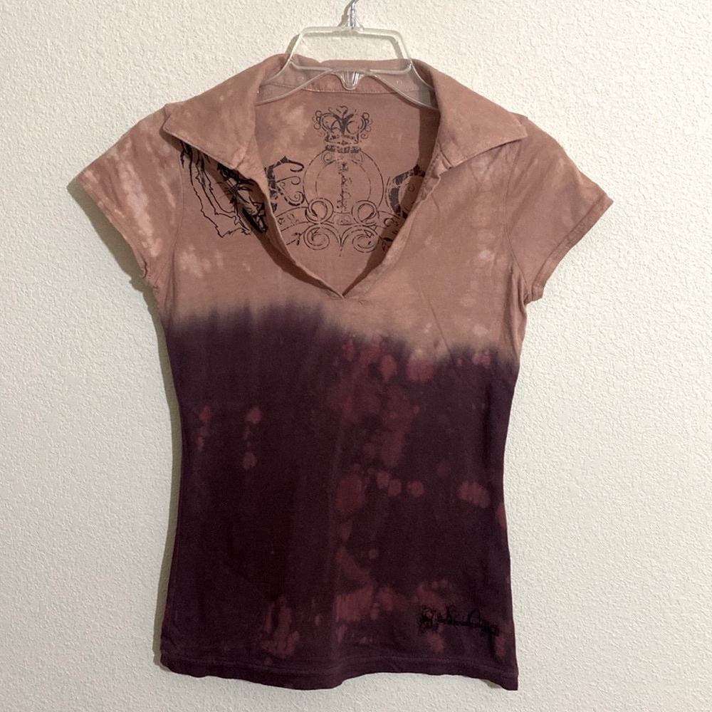 NWOT KEY CLOSET Y2K Streetwear Tie-Dye Short Sleeve T-Shirt Size XS